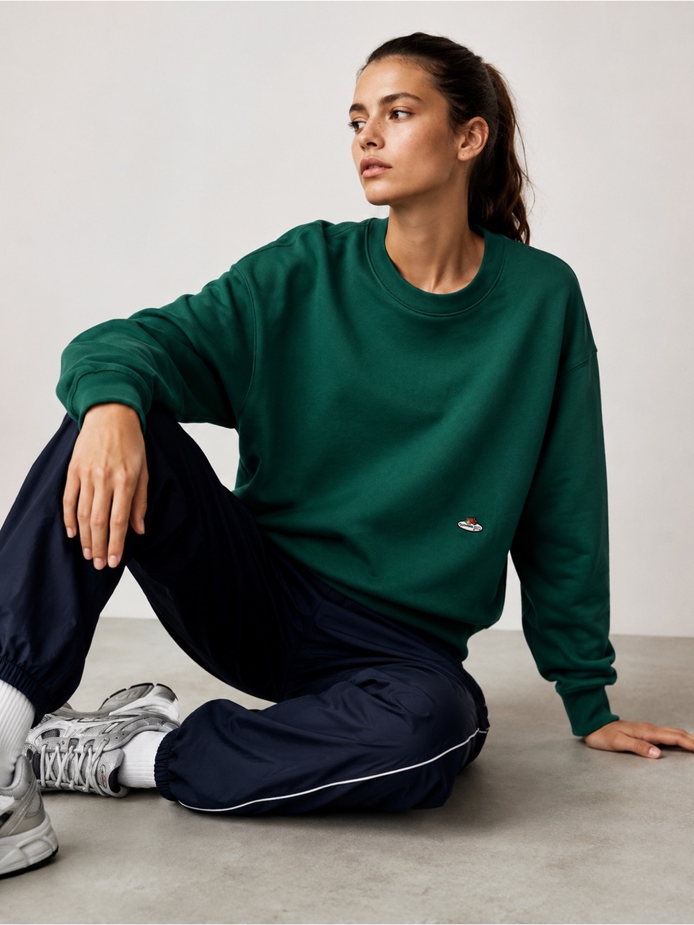 NWT HOMMEgirls X Fruit Of The Loom Crewneck Sweatshirt Green